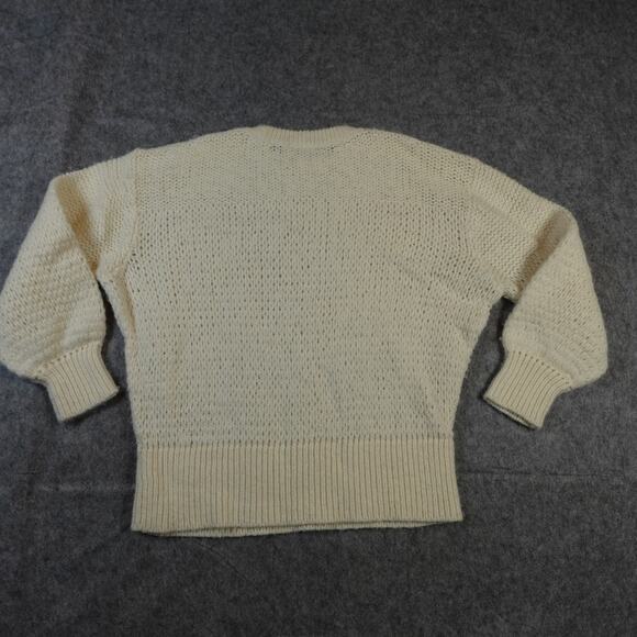 See by Chloe Sweater Womens Medium Alpaca Knit Crew Neck Balloon Sleeve Ivory - Picture 5 of 10